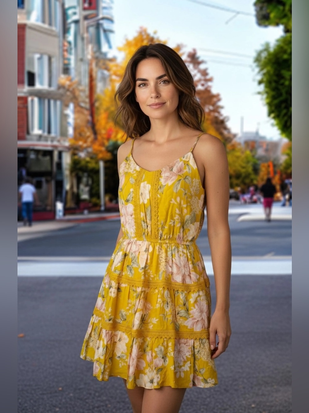 Blu Pepper Sleeveless Floral Tiered Mini Dress